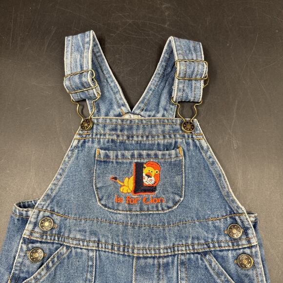 Vintage Children’s Jean Romper Overalls Lion Character Small Steps Size 18M - Picture 3 of 8